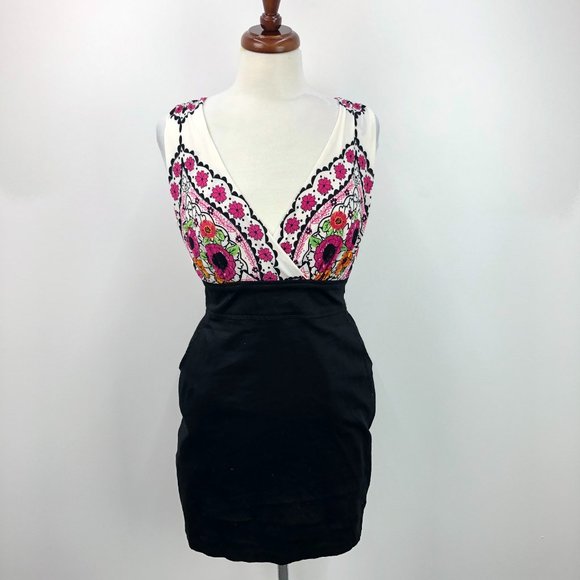 NWT Rampage Black Pink & White Floral Sheath Dress